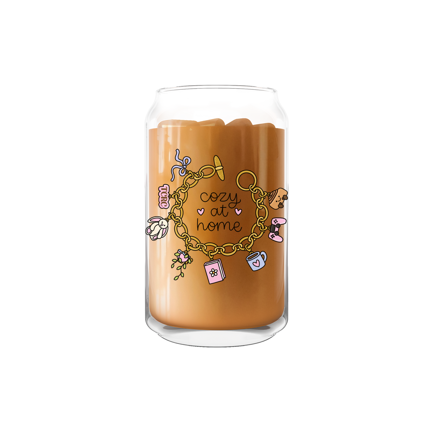 The Cozy Reading Corner "Cozy At Home" Iced Coffee Glass