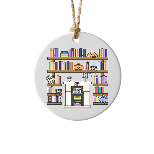 The Cozy Reading Corner "Annie's Shelves" Ceramic Ornament