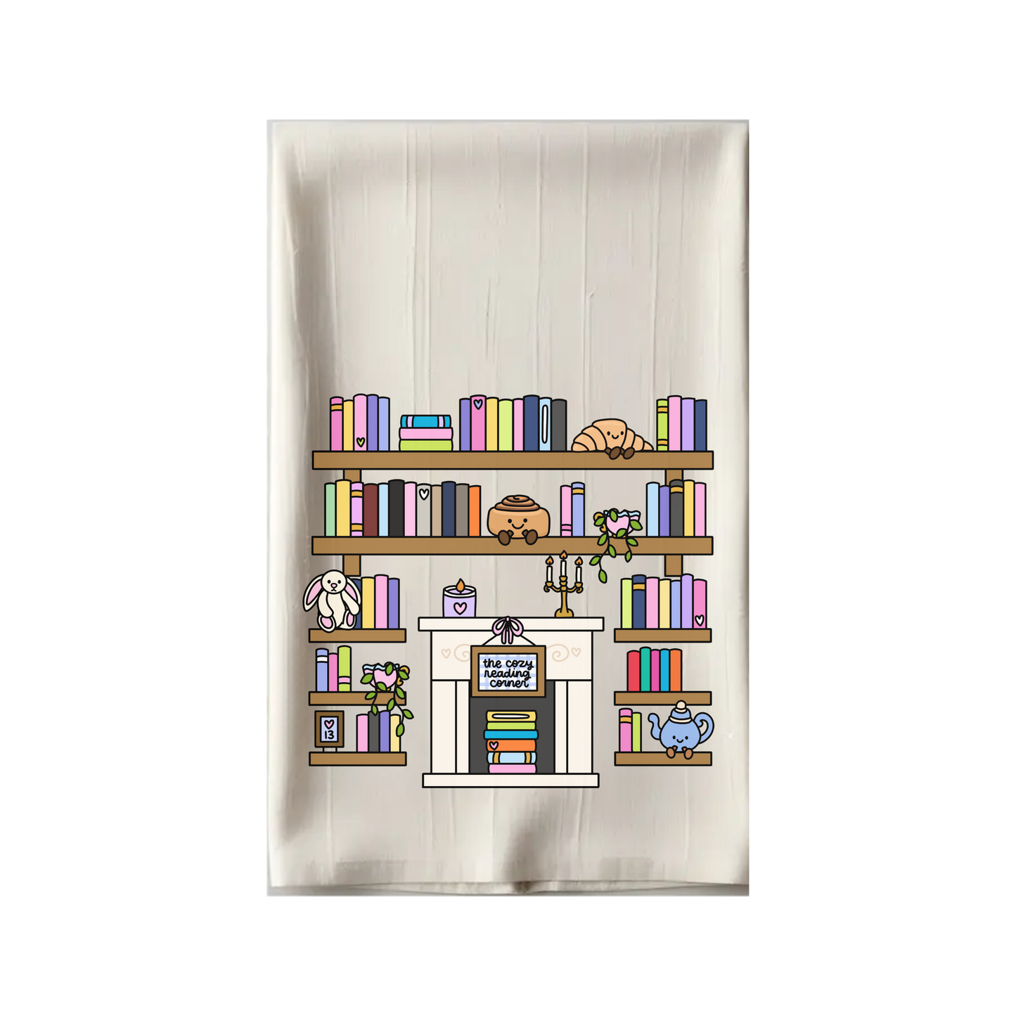 The Cozy Reading Corner "Annie's Shelves" Tea Towel