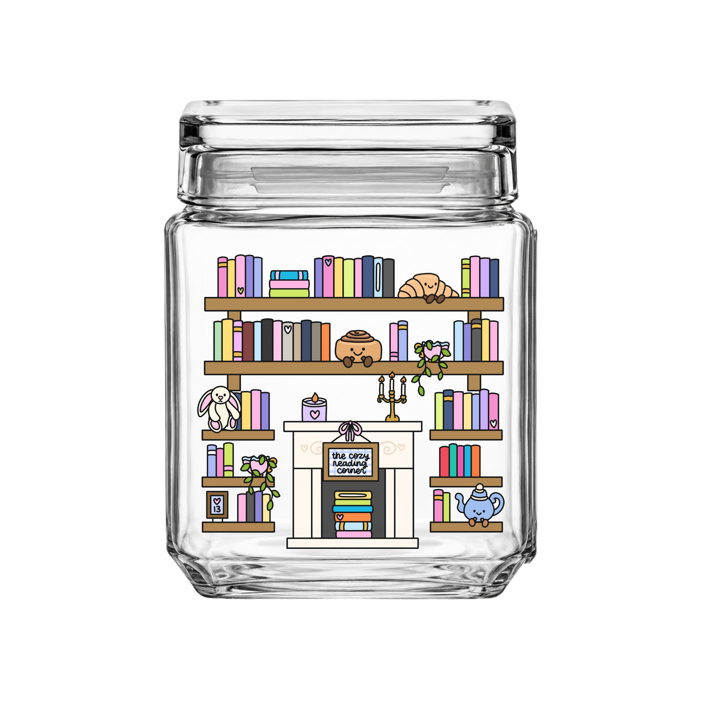 The Cozy Reading Corner "Annie's Shelves" Glass Jar