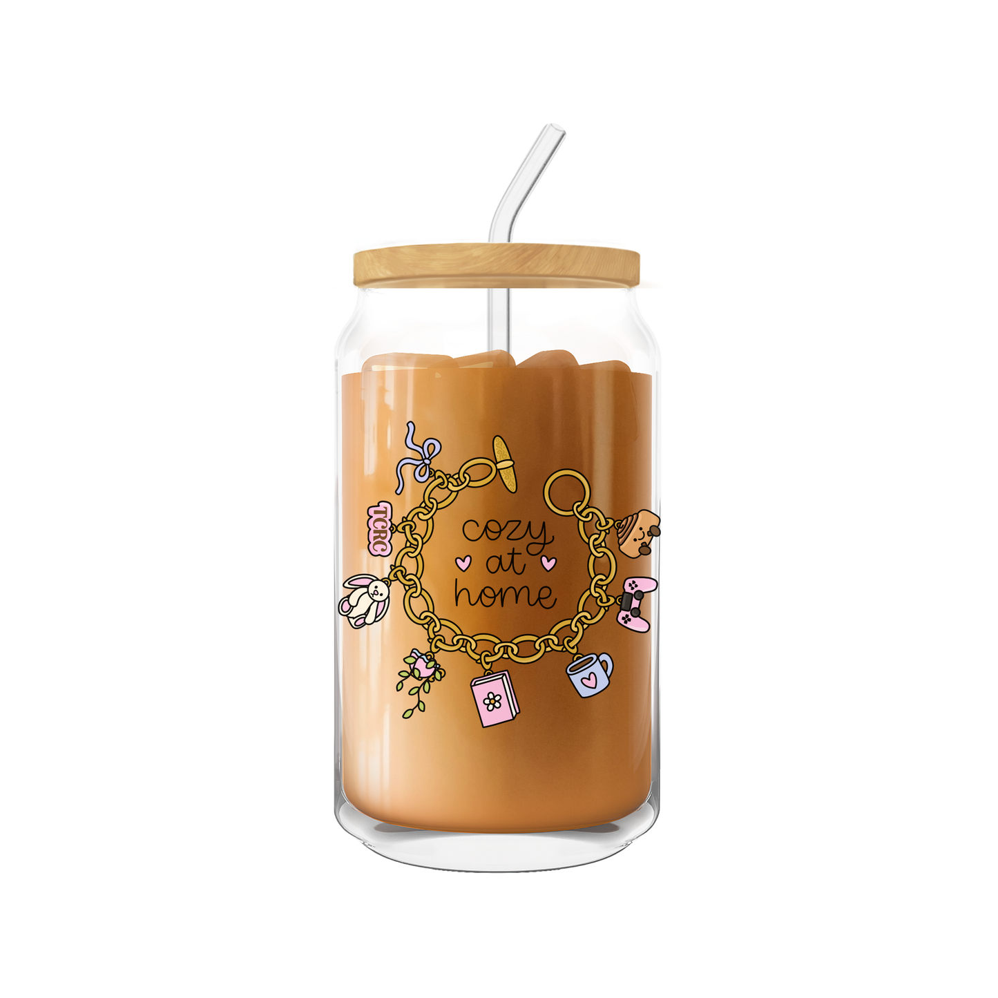 The Cozy Reading Corner "Cozy At Home" Iced Coffee Glass