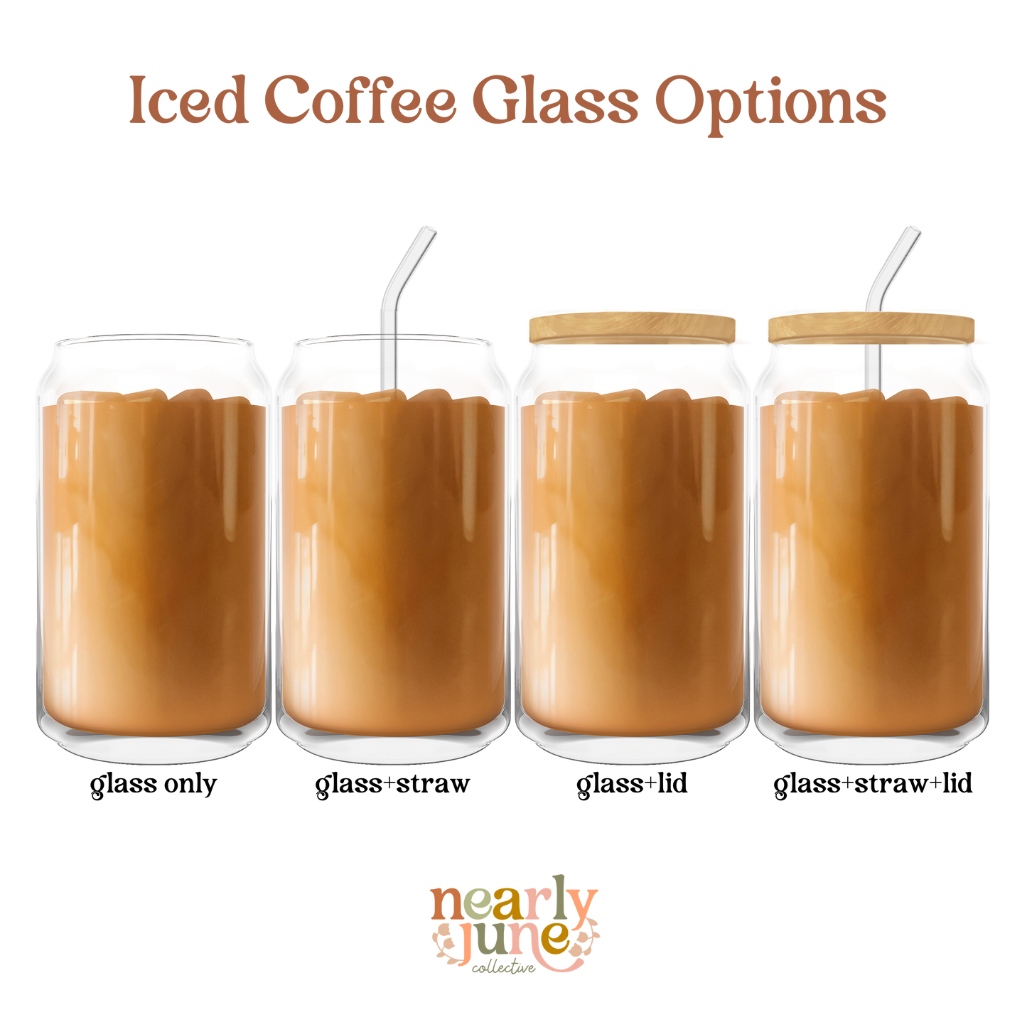 The Cozy Reading Corner "Annie's Shelves" Iced Coffee Glass