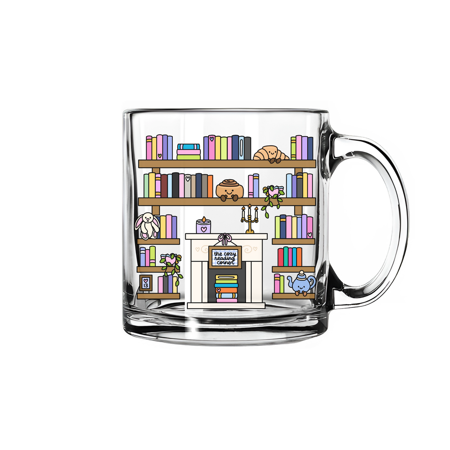 The Cozy Reading Corner "Annie's Shelves" Glass Mug