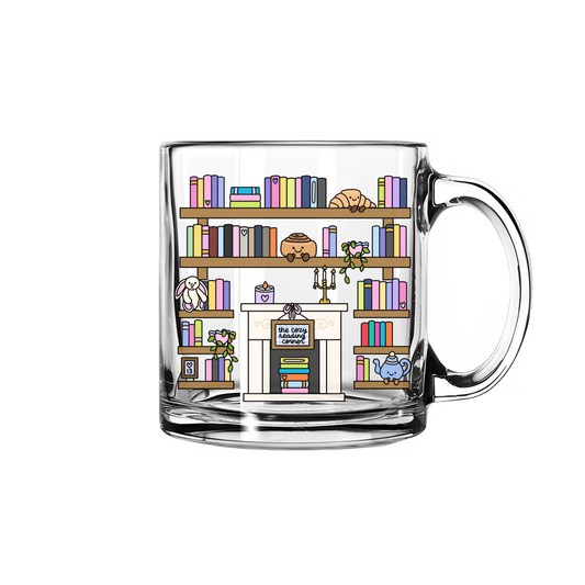 The Cozy Reading Corner "Annie's Shelves" Glass Mug