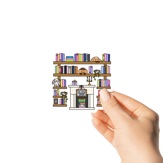 The Cozy Reading Corner Fireplace Sticker